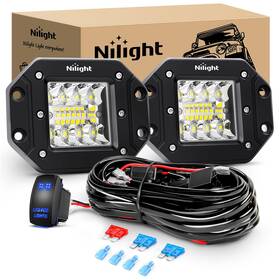 Zh044 Nilight 2pcs 42w Led Flush Mount Light Pods Upgraded Spot Flood Combo Beam 12