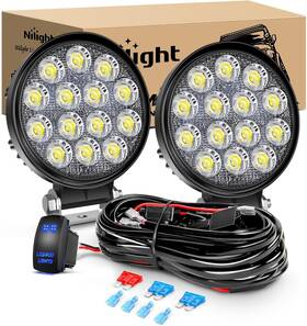 Zh046 Nilight 2pcs 4.5inch Led Pods 42w 4200lm Round Flood Light Off Road Lights