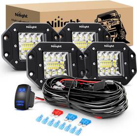 Zh072 Nilight 4pcs 42w Flush Mount Led Pods Spot Flood Combo Beam Driving Light