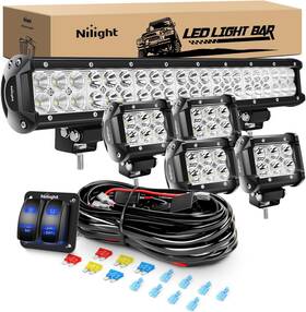Zh088 Nilight 20inch 126w Spot Flood Combo Led Light Bar 4pcs 4inch 18w Pods