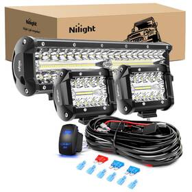 Zh325 Nilight Led Light Bar 12 Inch 300w Spot Flood Combo 2 Pcs 4 60w Pods