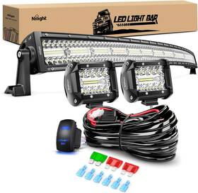 Zh329 Nilight Led Light Bar Kit 42inch With 2pcs 4inch 60w Spot Flood Lights Pods