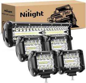 Zh404 Nilight Led Light Bar 12 Inch 300w 4pcs 4 60w Spot Flood Pods Off Road