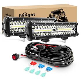 Zh429 Nilight Led Light Bar 2pcs 12 Inch 300w Triple Row Flood Spot Combo 30000lm D