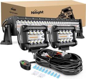 Zh507 Nilight 22inch 480w Led Light Bar 2pcs 4inch 60w Pods Amber White Strob