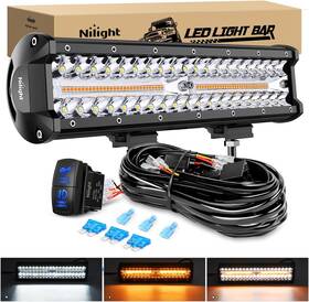 Zh553 Nilight 12inch Off-road Led Light Bar 3 Lighting Modes White/amber/white&amber