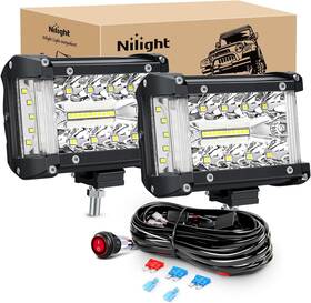 Zh610 Nilight Side Shooter Led Light Bar 2pcs 4.3 Inch Triple Row Spot Flood Combo Lights New