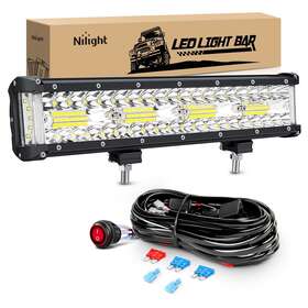 Zh612 Nilight Side Shooter Led Light Bar 1pc 12inch Triple Row Spot Flood Combo Lights Zh612 Nilight Side Shooter Led Light Bar 1pc 12inch Triple Row Spot Flood Combo Lights