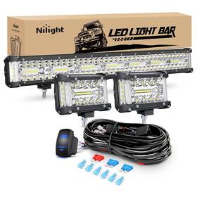 Zh615 Nilight Side Shooter Led Light Bar Set 20 Inch Triple Row