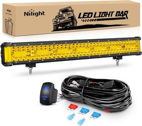 Zh619 Nilight Side Shooter Led Light Bar 20 Inch Spot Flood Combo Yellow Beam And Wire