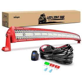 Zh808 Nilight Led Light Bar 50inch Triple Row Spot Flood Combo Lights Red Shell