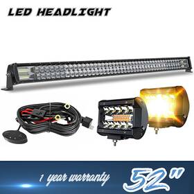 Nurxm 682310225825 52 Inch Straight Led Light Bar 4ftft Pods Upper Roof Bracket For Truck Pickup Atv