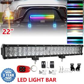 9624r-l-5d Offroadledtrucklight Dual Row 22 Inch Rgb Strobe Led Light Bar Offroad Chasing With Bluetooth Remote