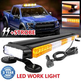 Jsbsl067wy Offroadledtrucklight 43 Inch Led Warning Light Bar Double Side Strobe Amber/white 15 Flash Modes Rooftop