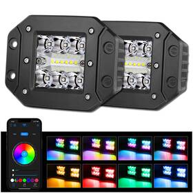 708309 Offroadtown Rgbw Flush Mount Led Lights 5inch 60w Driving Work Light Flu