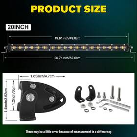 9610zbsbfg768934759 Offroadtrucklight Slim 7 Inch /14 /20 /26 /32 Led Light Bar White Amber Strobe Offroad Truck Utv Atv