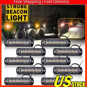 Fzd-wwd-66541 Oxilam 10pcs 6 Led Strobe Light Bar Car Truck Flashing Warning Hazard Beacon Amber