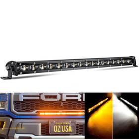 Oz-usa 706199283551 20 Inch White Amber Ultra Slim Dual Color Led Light Bar Offroad Mini Truck Bumper Rv