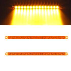 Partsam Gtcv-0565571363 2pcs 12 Inch Amber Led Turn Signal Light Bar Waterproof Sealed Thin I