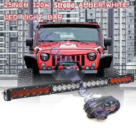 Pefetown 26 120w 26inch Led Work Light Bar Amber White Combo Offroad Car 4wd Truck Bumper 27