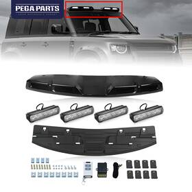 Lr6230005 Pegaparts Black Roof Top Light Bar For 2020-2024 Land Rover Defender 90 110 130 With Led Drl