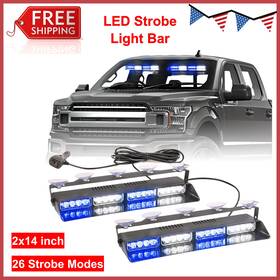 Pk806-wb Pkinglake 2 In 1 Led Emergency Dash Strobe Light Bar Front/rear Windshield Safety Flashing