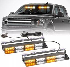 Pk806-wy Pkinglake 2 In 1 Led Emergency Dash Strobe Light Bar Front/rear #01 Amber/white