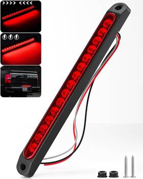 Pseqt 784110352708 10 Inch 15 Led Trailer Brake Light Bar Clearance Marker Id Strip Running Lights F