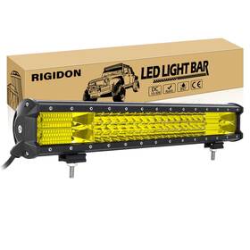 02-7d-yl Rigidon 20 Inch 288w Amber Light Bar Triple Row Flood Spot Combo 28800lm Led