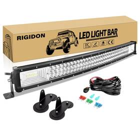 Dd-07-7d-405 Rigidon Bk013-zw Lk001 32 Inch 405w Curved Light Bar With Magnetic Mount Brackets Triple Row Flood Spo