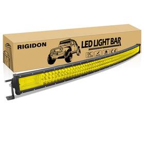 Jj-07-7d-50in-648-yl-c Rigidon 50 Inch 648w Curved Amber Led Light Bar Triple Row Flood Spot Combo 64800lm