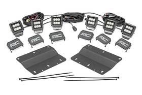 51086 Rough Country Triple Led Fog Light Kit For 21-25 Ford Bronco Flood -