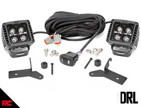 70052drl Rough Country 2 Inch Drl Led Lower Windshield Kit For 18-25 Jeep Jl/jt -