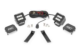 70079 Rough Country Led Ditch Light Kit For 2014-2021 Jeep Cherokee Kl Flood -