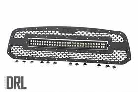 70199drl Rough Country Mesh Grille 30 Inch Dual Row Blk Led White Drl 13-18 For Ram 1500
