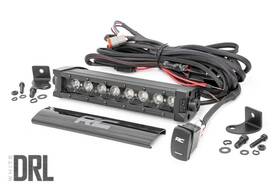 70718bldrla Rough Country 8 Inch Black Series Single Row Led Light Bar Amber Drl -
