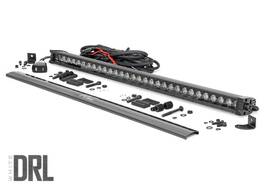 70730bldrl Rough Country 30 Inch Black Series Single Row Led Light Bar White Drl -