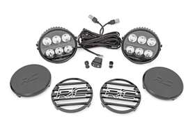 70805a Rough Country 6.5 Inch Black Series With Amber Drl Round Led Lights Pair -