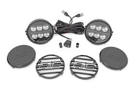 70805b Rough Country 6.5 Inch Black Series With Amber Drl Round Led Lights Pair -