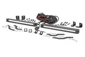 70809 Rough Country Led Light Grille Mount 10 Inch Chrome Slim Line For Ford F-150 18-20