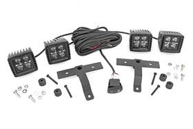 70824 Rough Country Quad Led Light Pod Kit With White Drl For 18-24 Jeep Jl /jt -