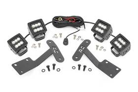 70836 Rough Country 2 Inch Flood Led Lower Windshield Ditch Kit For 14-21 Tundra -