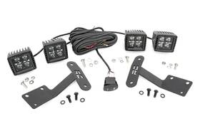 70838 Rough Country 2 Inch Led Cube Windshield Kit With Amber Drl For 14-21 Tundra
