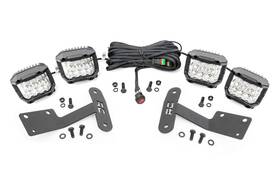 70839 Rough Country 3 Inch Osram Lower Windshield Ditch Kit For 14-21 Tundra -