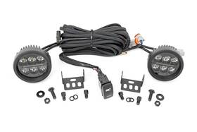 70900a Rough Country 3.5 Inch Black Series Round Led Lights Amber Drl -
