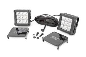 70905drl Rough Country 4 Inch Chrome Series Square Led Cube Lights White Drl -