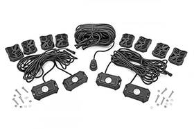 70980 Rough Country Y Deluxe Led Rock Light Pods With Mounting Kit 4 White