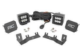 71052 Rough Country 2 Inch Spot Led Ditch Light Kit For 2014-2018 Chevy Silverado -