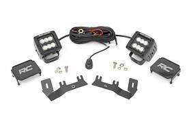71053 Rough Country 2 Inch Flood Led Ditch Light Kit For 2014-2018 Chevy Silverado -