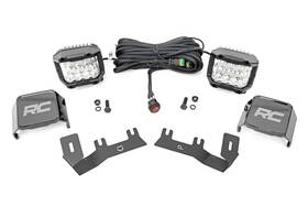 71056 Rough Country 3 Inch Wide Angle Led Ditch Light Kit For 2014-2018 Silverado -
